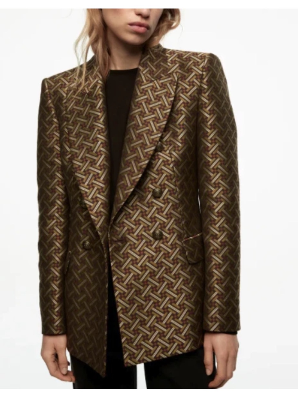 RARE Zara Geometric Vampire Academy Jacquard Blazer Size Medium